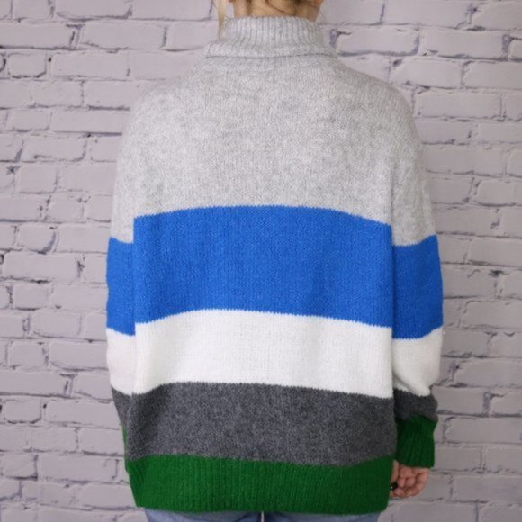 Vince Camuto blue green wool blend sweater c2 - Picture 3 of 6